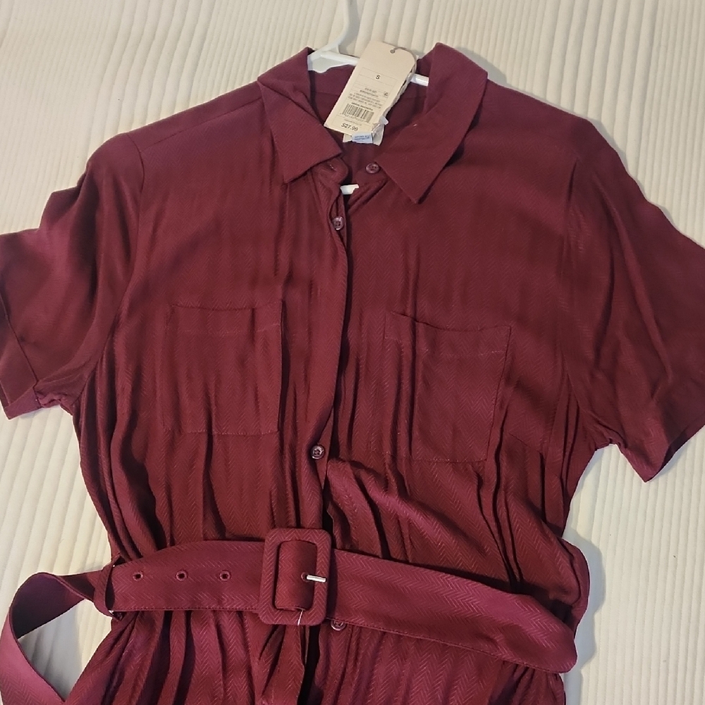 a new day Burgundy Midi Dress